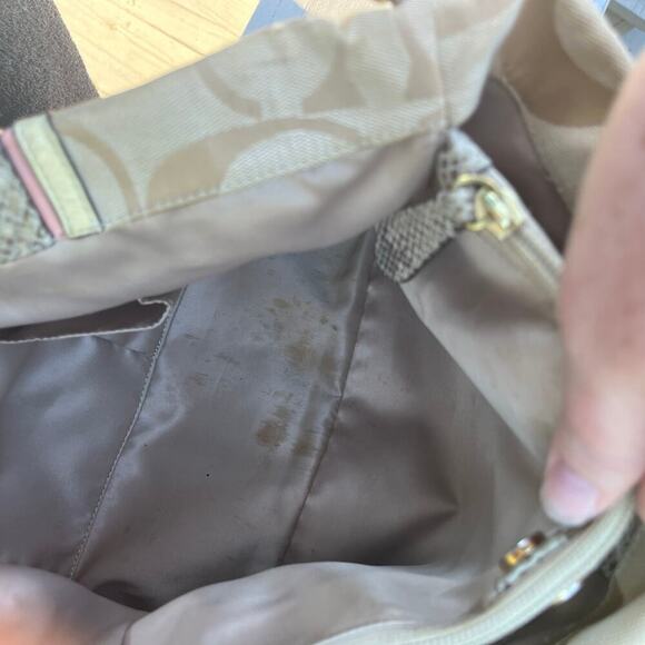 COACH, Python-Embossed Leather, Ashley Spectator Signature Shoulder Bag - Picture 12 of 13